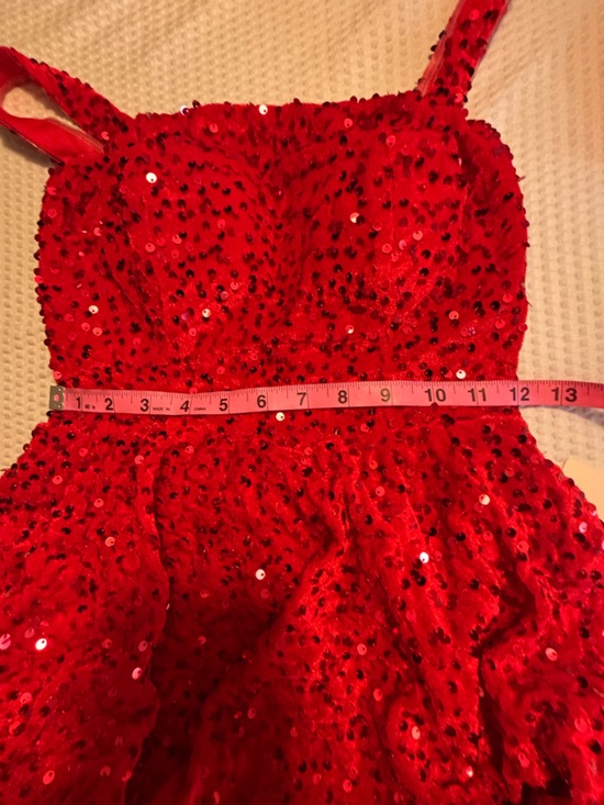 Red Sequin Formal Prom Dress Corset Tie Back Size 0 New - Picture 10 of 11